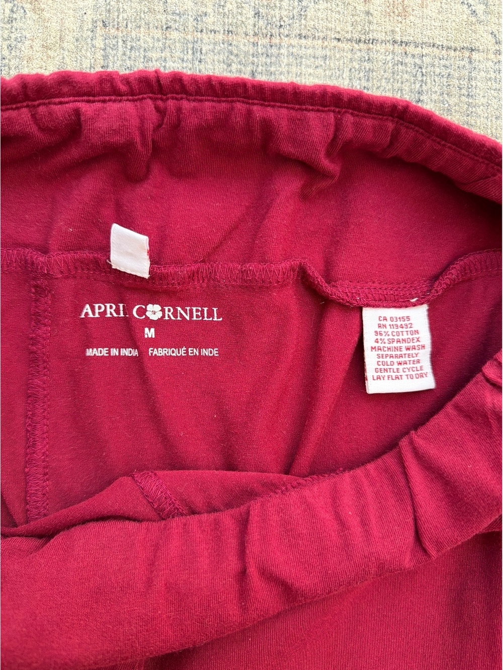 Apri Cornell maroon Leggings with Floral Embroidery Size M - Picture 3 of 3